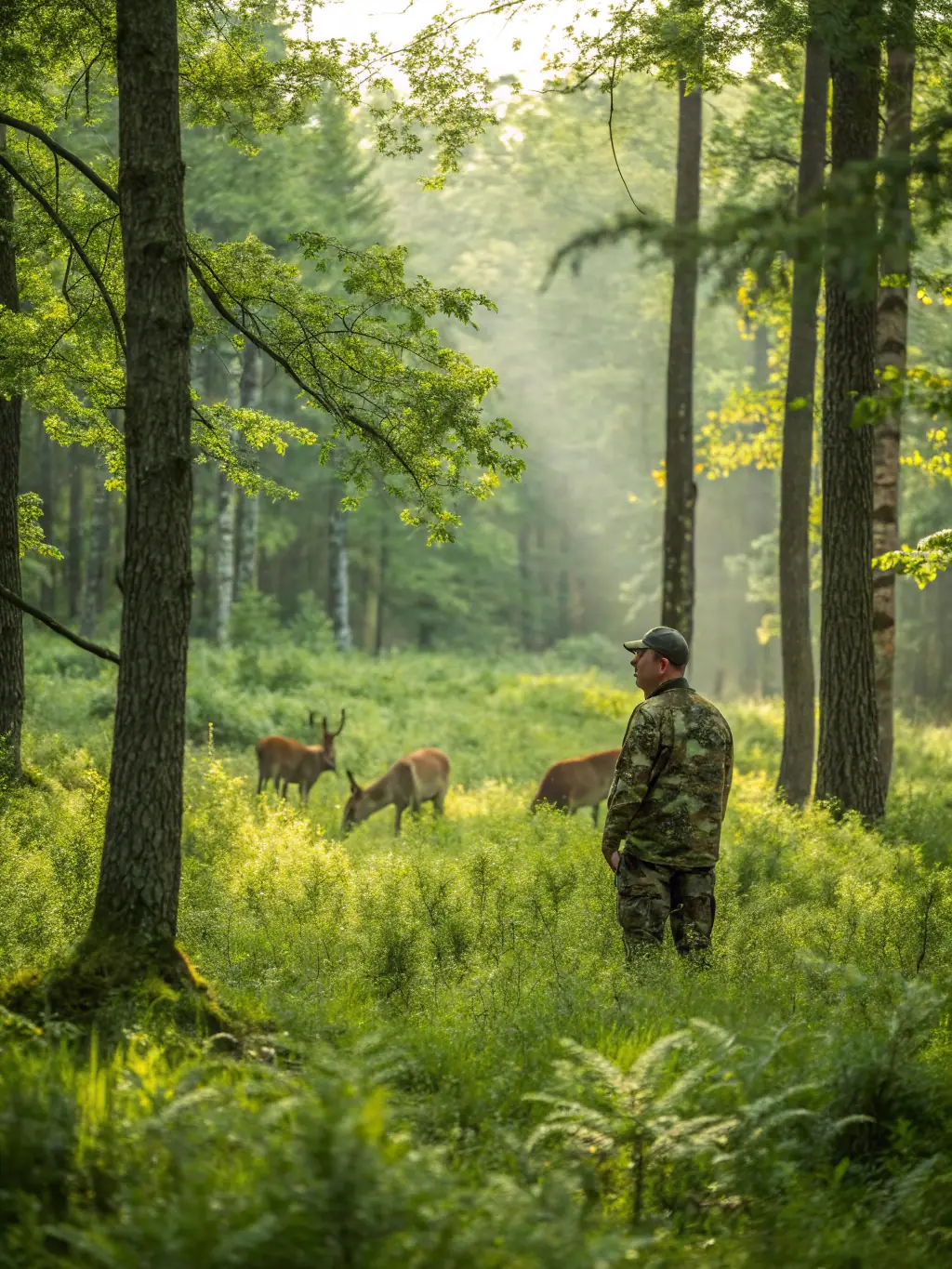 An image of researchers monitoring wildlife populations in their natural habitat, showcasing the importance of data collection for conservation.